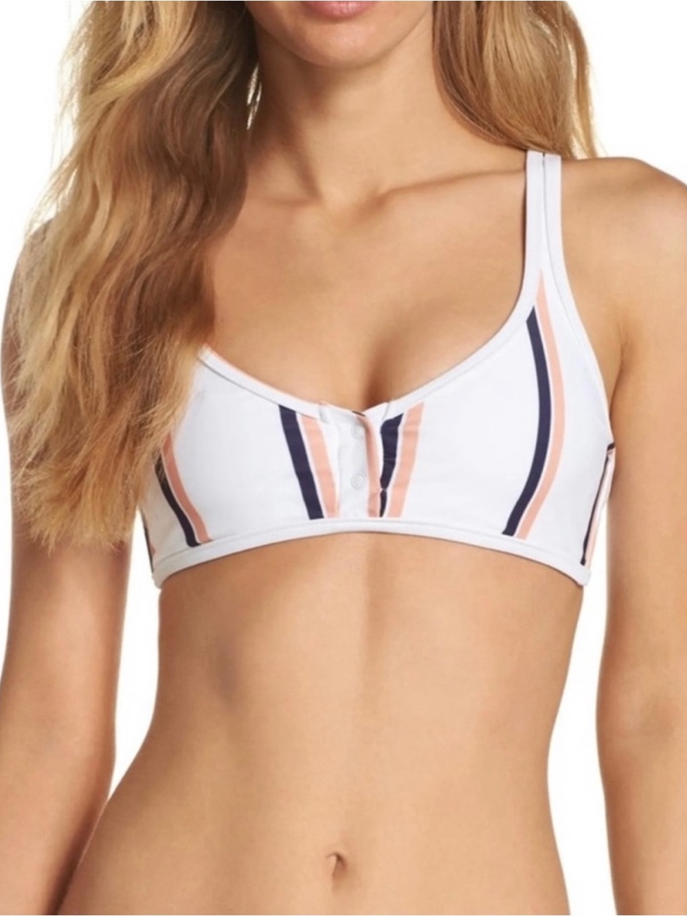 TAVIK WHITE STRIPED BIKINI TOP